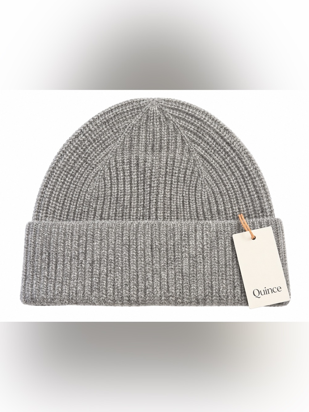 Quince Mongolian Cashmere Ribbed Beanie Gray M/L NWT Cashmere Beanie